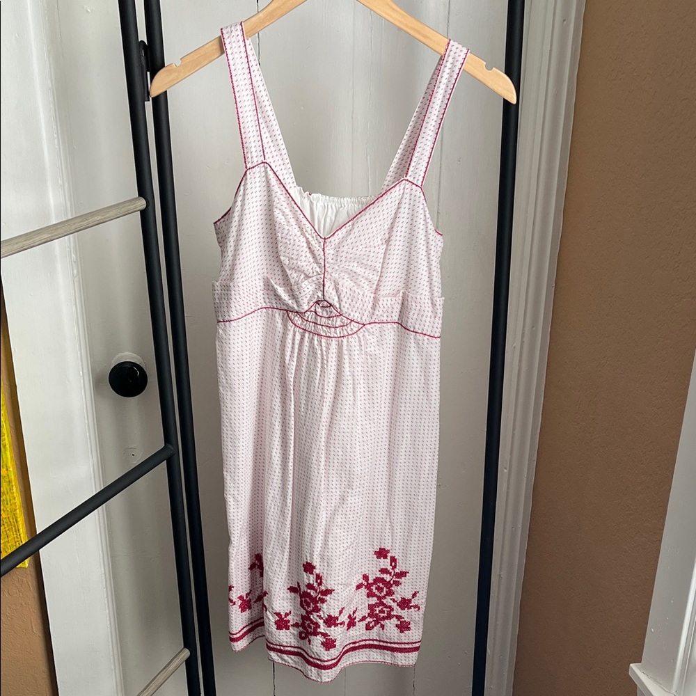 Source Unknown Pink and White Sun Dress